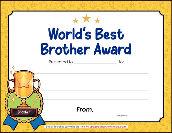 World\'s Greatest Brother Award