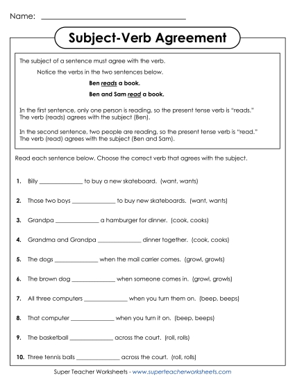 Subject-Verb Agreement