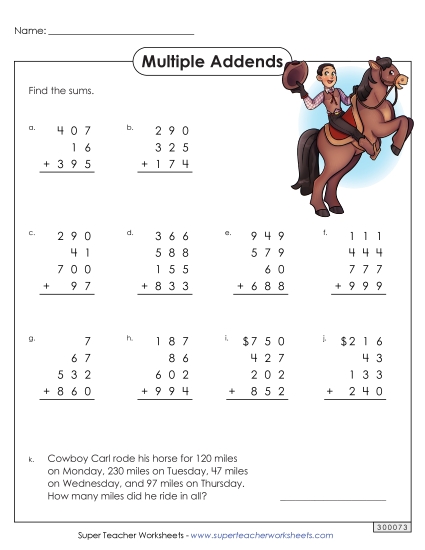Math  Free Printable Worksheet