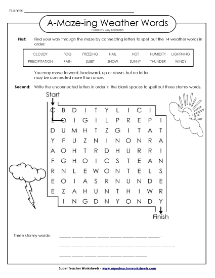 A-Maze-ing Puzzle: Weather Words