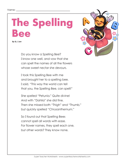 The Spelling Bee (Poem)