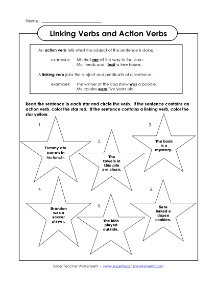 Linking Verbs versus Action Verbs