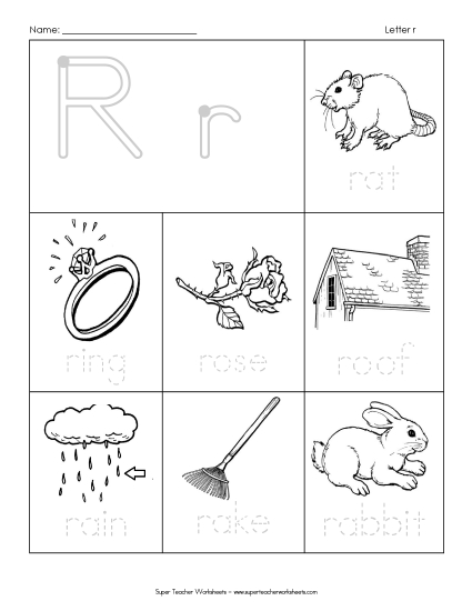 Trace-and-Say: Starts with R r