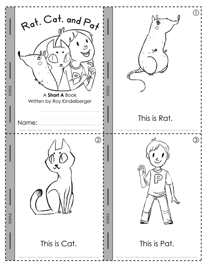 Short A Mini-Book: Rat, Cat, and Pat