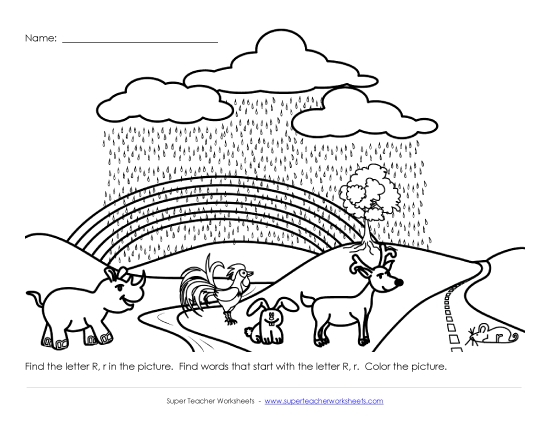 Alphabet Coloring Page - Letter R