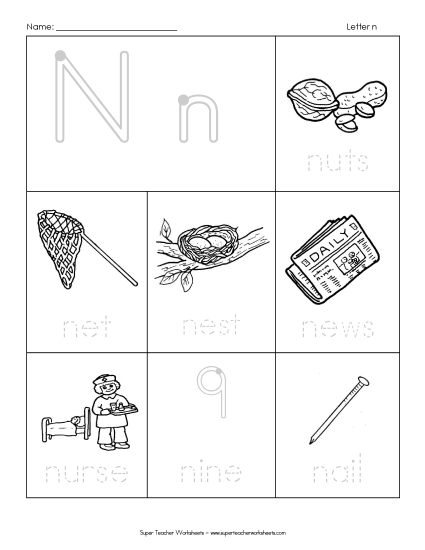 Trace-and-Say: Starts with N n