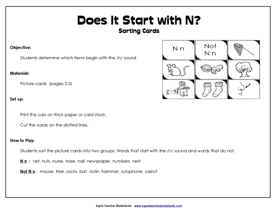 Starts With N - Sort