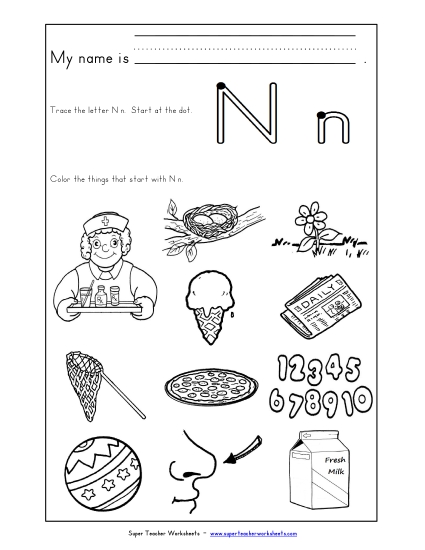 Words that Start with N n