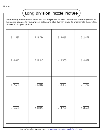 Division Picture Puzzle: Superheroes