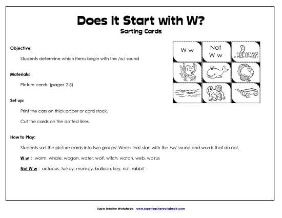 Starts With W - Sort