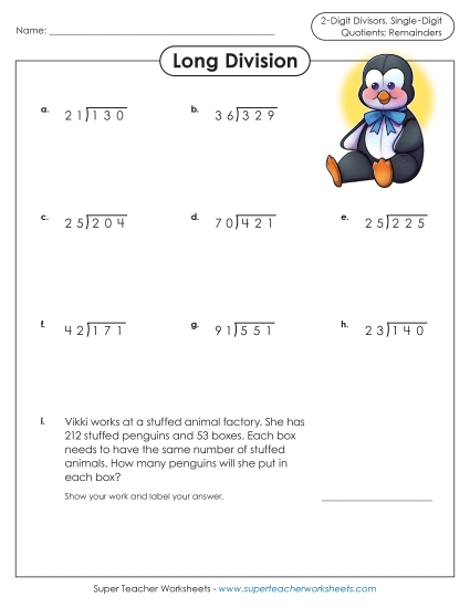2-Digit Divisors (Remainders)