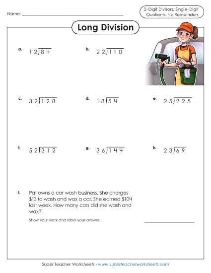 2-Digit Divisors (No Remainders)