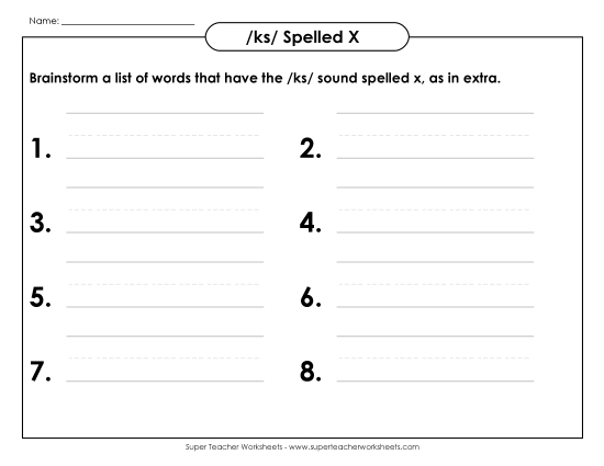 Brainstorm /ks/ Sound Words