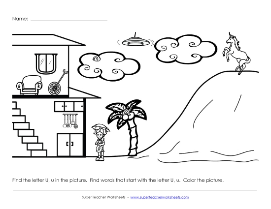 Alphabet Coloring Page - Letter U