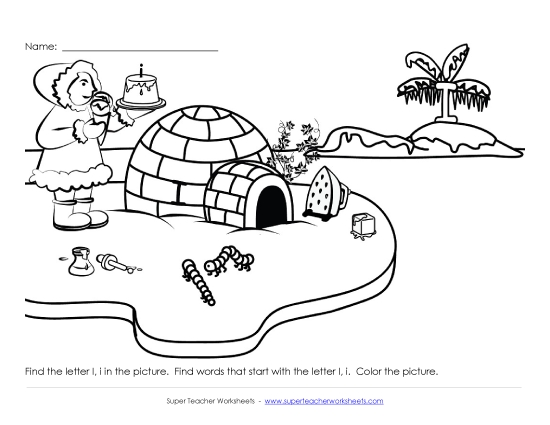 Alphabet Coloring Page - Letter I