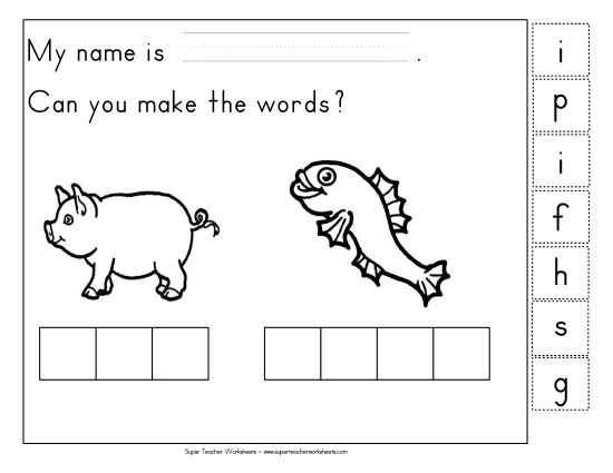 Build-a-Word: Pig & Fish