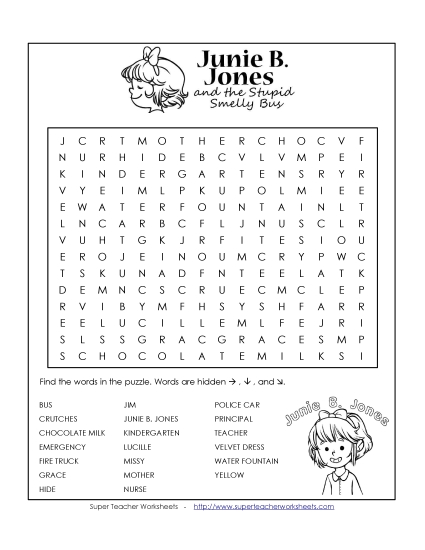 J.B.J. and the S.S.B. Word Search