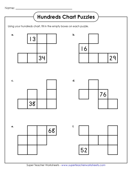 Hundreds Chart Puzzle 1