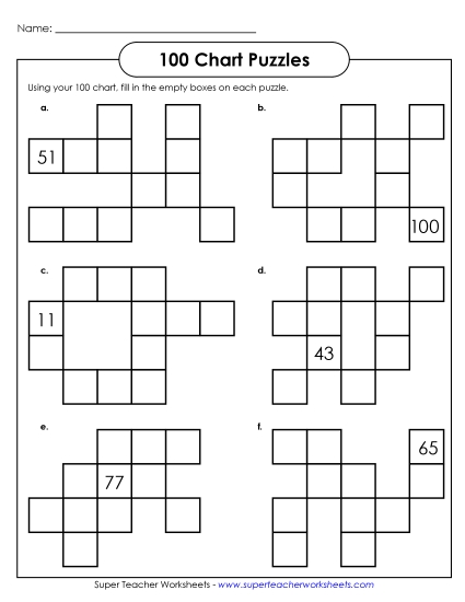 Hundreds Chart Puzzle 3