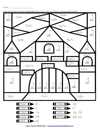 Multiplication: Castle (7s Only)