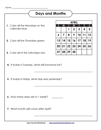 Calendar Questions (Basic)