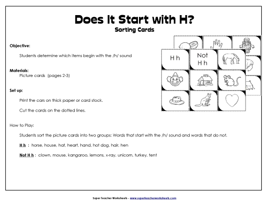 Starts With H - Sort