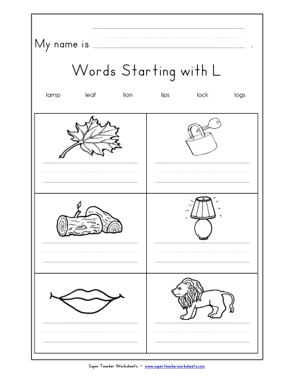Writing Words that Start with L