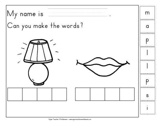 Build-a-Word: Lamp & Lips