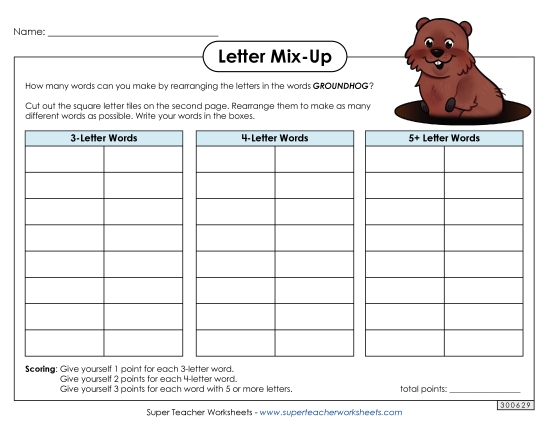 Groundhog Letter Mix (Intermediate)