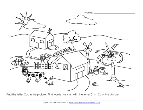 Alphabet Coloring Page - Letter C
