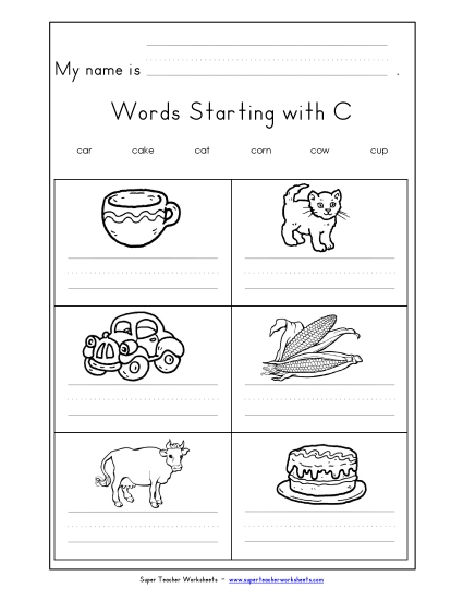 Writing Words that Start with C