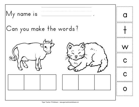 Build-a-Word: Cow & Cat