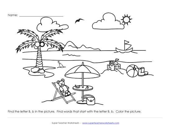 Alphabet Coloring Page - Letter B