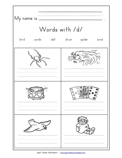 Writing Words with D d