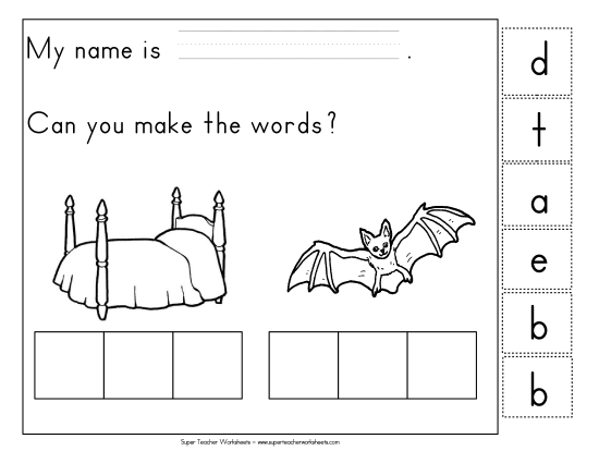Build-a-Word: Bed & Bat