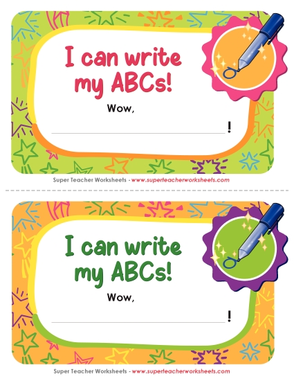I can write my ABCs!