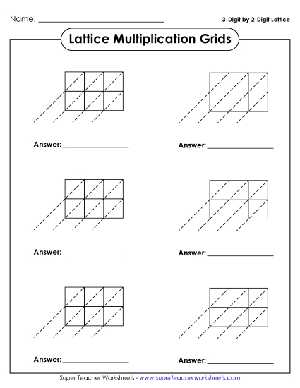 Blank 3-by-2 Lattice Grids
