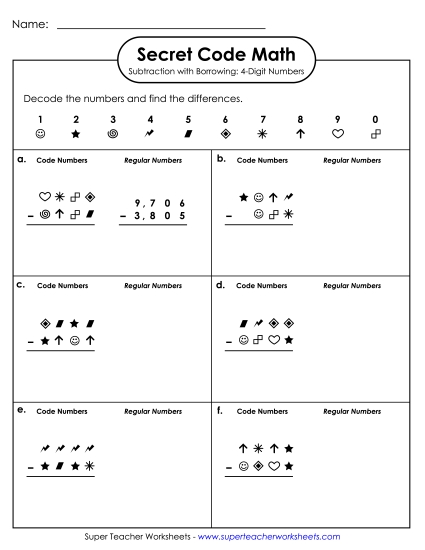 SCM Subtraction: 4 Digits