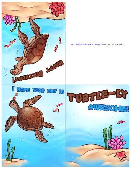 Card: Sea Turtle (Color)