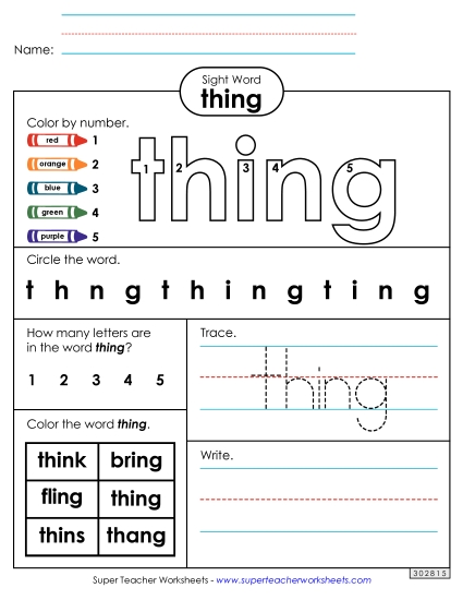 Worksheet 4: Thing