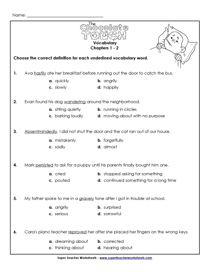 Vocabulary for Chapters 1 & 2