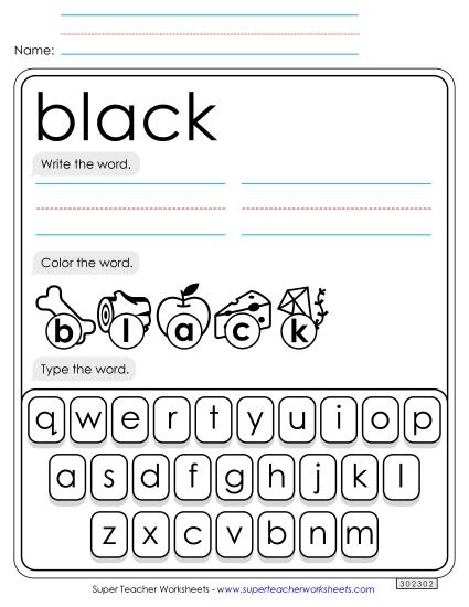 Write, Color, Type: Black