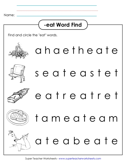 Circle the Words (-eat)