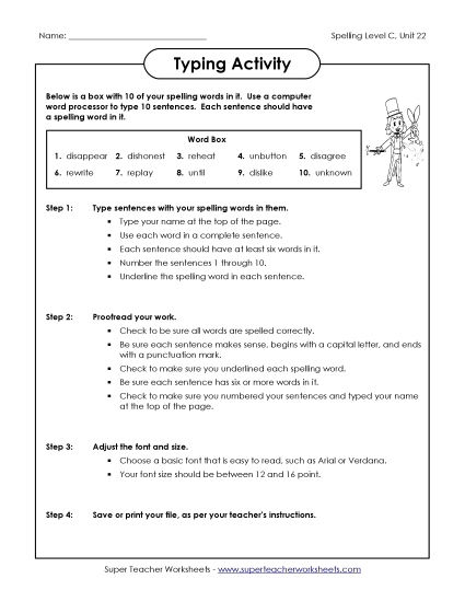Typing Sentences (C-22) 