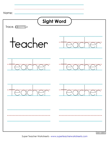 Trace the Word: Teacher