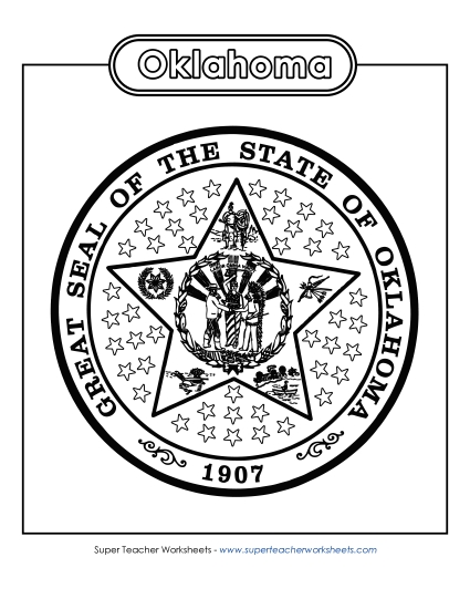 Oklahoma State Seal (Black & White)