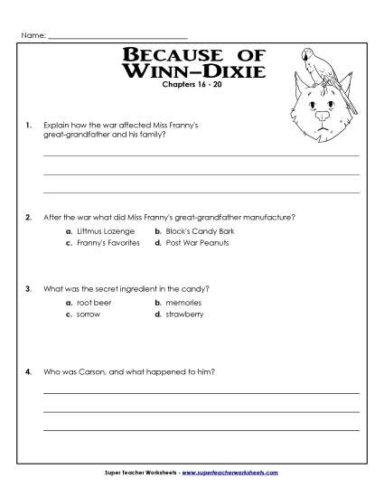 Questions for Chapters 16-20