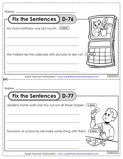 Fix the Sentences D-76 through D-80