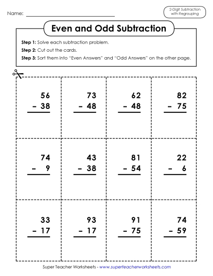 Subtraction: Even Odd Sort