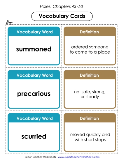 Vocab. Cards for Chapters 43-50
